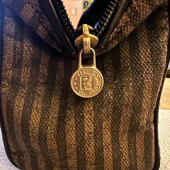 PRELOVED: FENDI MINI DINNER BAG. Penguin Stripe. - Picture 8 of 17